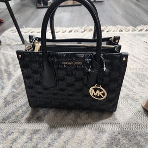 Michael Kors Black Embossed Satchel